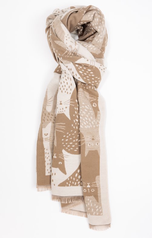 Foulad jacquard chaud motif chats