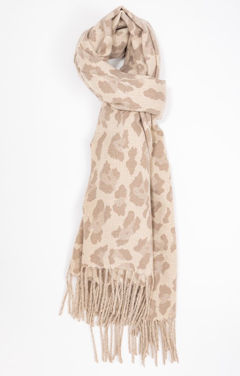 Foulard jacquard chaud léopard
