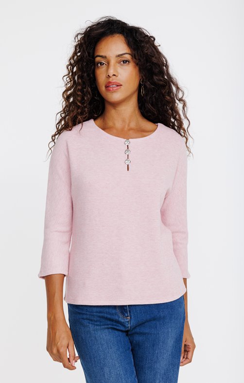 Pull matière fantaisie