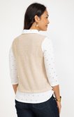 Tee-shirt 2-en-1 manches 3/4 col chemise