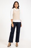 Tee-shirt 2-en-1 manches 3/4 col chemise