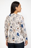 Tee-shirt imprimé visage manches longues