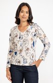 Tee-shirt imprimé visage manches longues