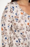 Tee-shirt imprimé fleurs manches longues