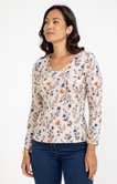 Tee-shirt imprimé fleurs manches longues