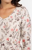 Tee-shirt imprimé fleurs manches longues