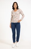 Tee-shirt imprimé fleurs manches longues