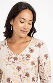 Tee-shirt imprimé fleurs manches longues