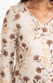 Tee-shirt imprimé fleurs manches longues