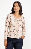 Tee-shirt imprimé fleurs manches longues