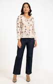 Tee-shirt imprimé fleurs manches longues