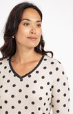 Tee-shirt à pois et manches longues