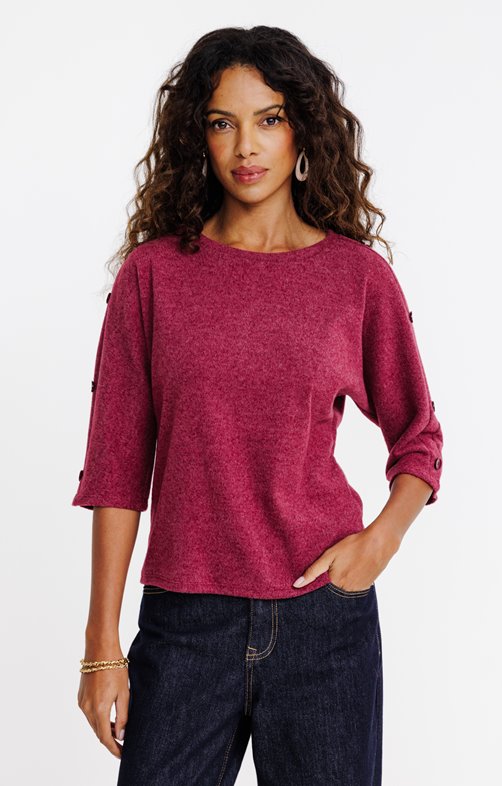 Tee-shirt col rond manches 3/4