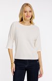 Tee-shirt uni manches 3/4 et col rond