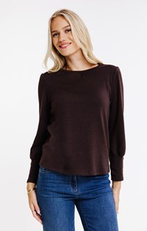 Tee-shirt col rond avec fronces