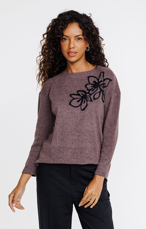 TEE-SHIRT COL ROND EN MAILLE CHAUDE