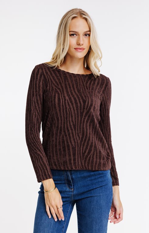 TEE-SHIRT UNI EFFET ZEBRE