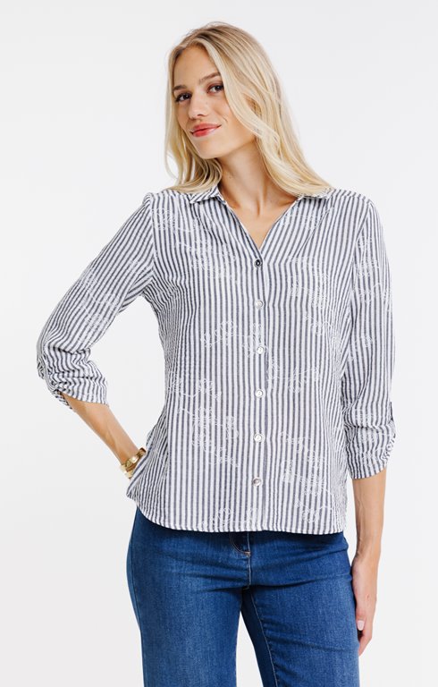 Chemise rayée imprimée