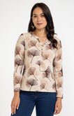 TEE-SHIRT IMPRIME COL MAO MANCHESLONGUES