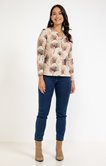 TEE-SHIRT IMPRIME COL MAO MANCHESLONGUES