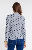 Tee-shirt à pois et col montant