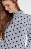 Tee-shirt à pois et col montant