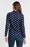 Tee-shirt à pois et col montant