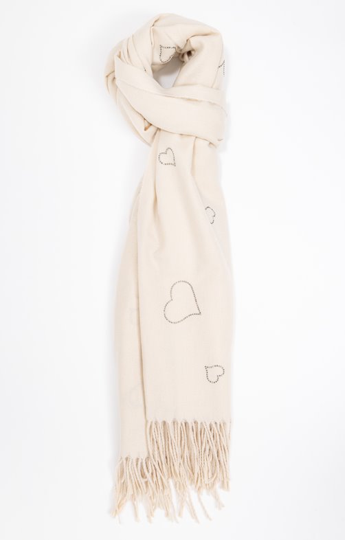 Foulard chaud coeurs strass