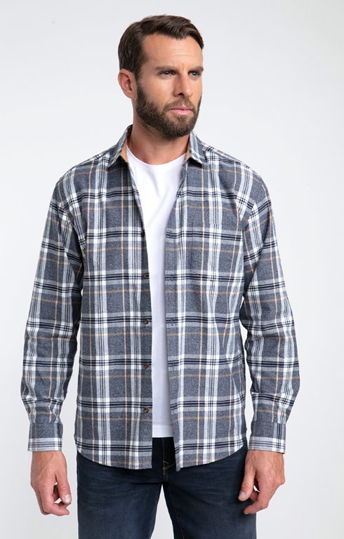 Essentials Chemise en flanelle à manches longues (grandes tailles disponibles) Homme, Noir Rouge Carreaux Lainés, M