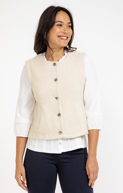 Gilet sans manches boutonné