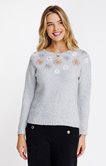 Pull avec fleurs brodées