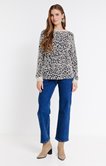 Pull jacquard léopard all over