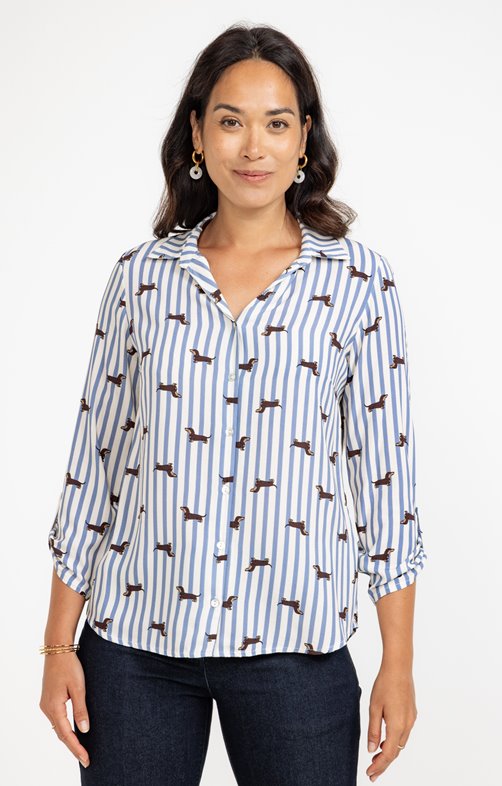 Chemise rayée imprimée