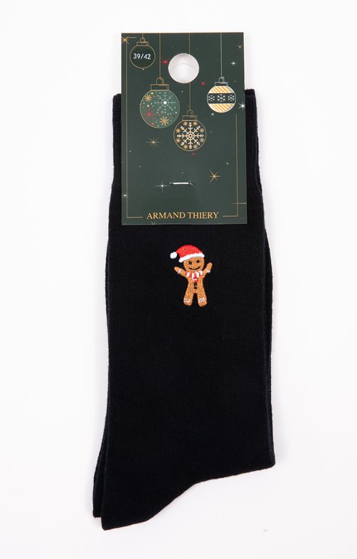 Chaussettes brodées biscuit