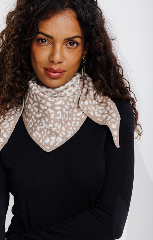Foulard chaud tricot imprimé en triangle