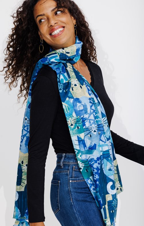 Foulard voile chaud imprimé