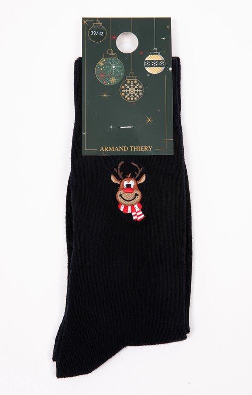 Chaussettes brodées renne