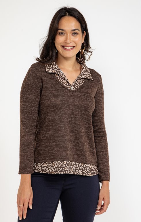 TEE-SHIRT 2EN1 COL CHEMISE