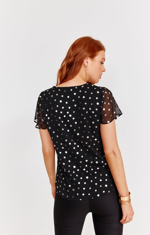 Chemisier Habillé Femme Rue 21 Noir & Blanc - Taille S, Semi-Transparent - Neuf Avec Étiquette