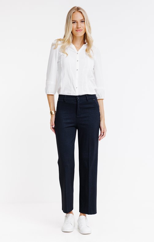 Pantalon maille effet denim brut