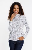 TEE-SHIRT COL MONTANT IMPRIME FLEURS