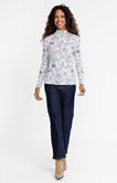 TEE-SHIRT COL MONTANT IMPRIME FLEURS