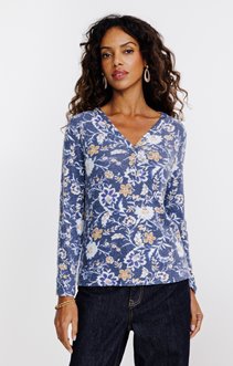 TEE-SHIRT IMPRIME COL V MATIERE CHAUDE