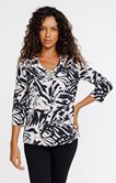 TEE-SHIRT IMPRIME, MANCHES 3/4, COL V