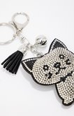 Porte clé chat strass