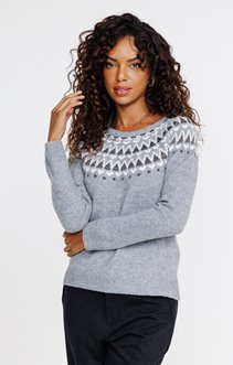 Pull avec jacquard et pois