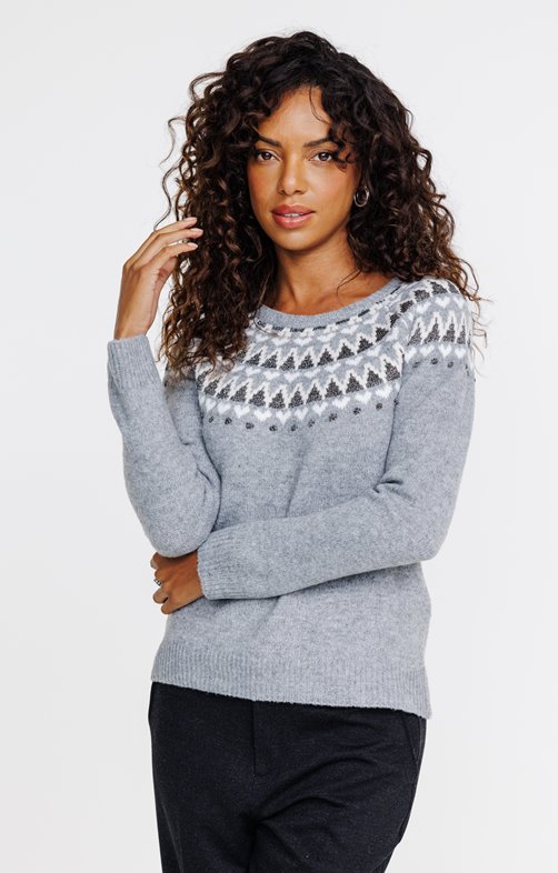Pull avec jacquard et pois