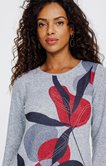 TEE-SHIRT IMPRIME  FLEURS, COL ROND