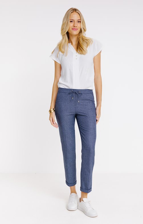 Pantalon maille faux uni coupe jogging