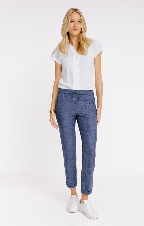 Pantalon maille faux uni coupe jogging